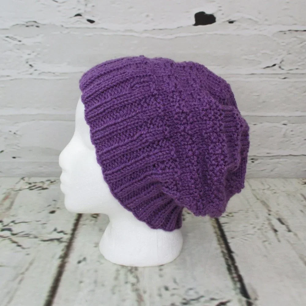 Duncan Street Designs Donna Lee Hipster Hand Knit Slouchy Hat - Picture 4 of 6